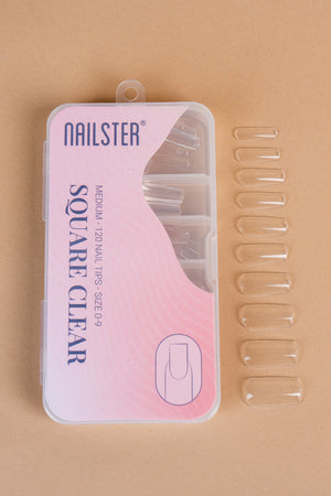 5 x Square Medium Clear Tipper