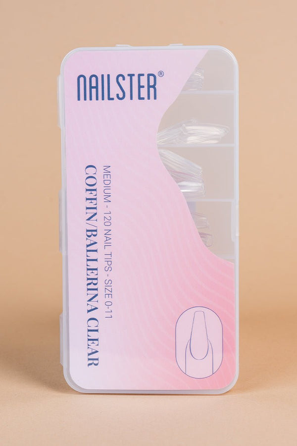 5 x Coffin/Ballerina Medium Clear Tipper